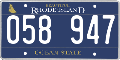 RI license plate 058947