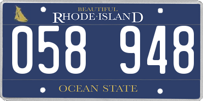RI license plate 058948