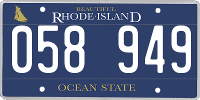 RI license plate 058949