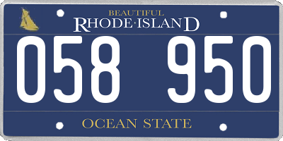 RI license plate 058950