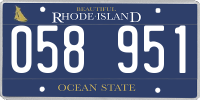 RI license plate 058951