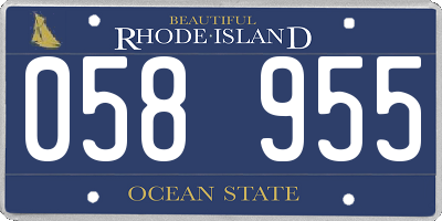 RI license plate 058955