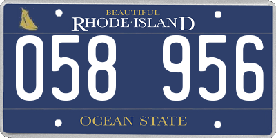RI license plate 058956