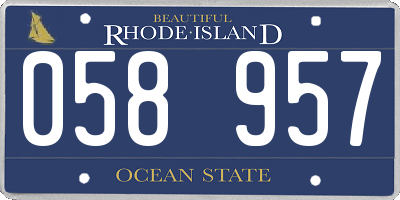 RI license plate 058957
