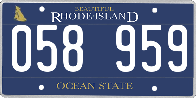 RI license plate 058959