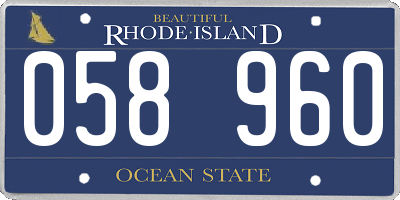 RI license plate 058960