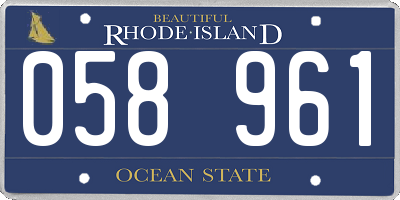 RI license plate 058961