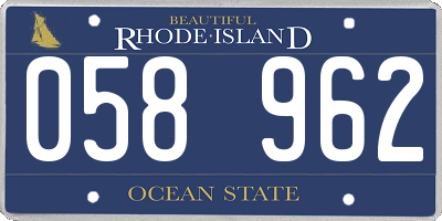 RI license plate 058962