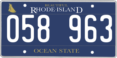 RI license plate 058963