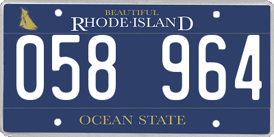 RI license plate 058964