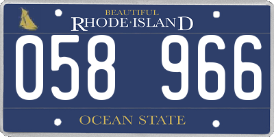 RI license plate 058966