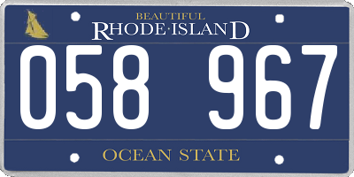 RI license plate 058967