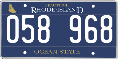 RI license plate 058968