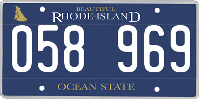 RI license plate 058969