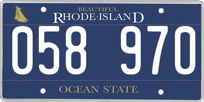 RI license plate 058970