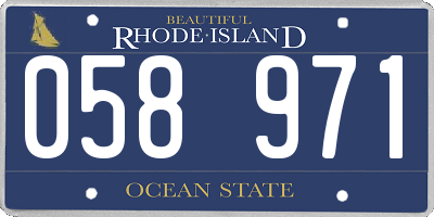 RI license plate 058971