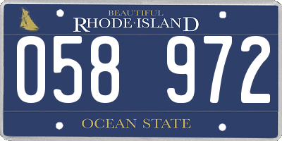 RI license plate 058972