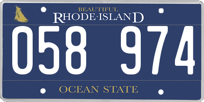 RI license plate 058974