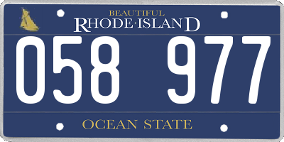 RI license plate 058977
