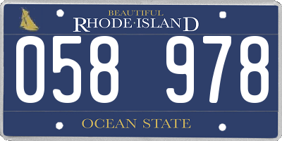 RI license plate 058978