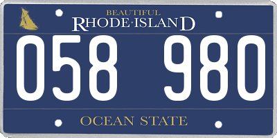 RI license plate 058980
