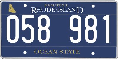 RI license plate 058981