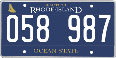 RI license plate 058987