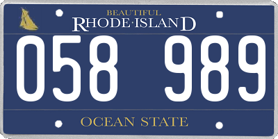 RI license plate 058989