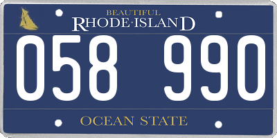 RI license plate 058990