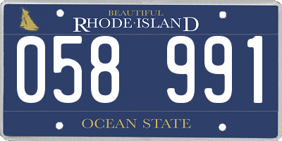 RI license plate 058991
