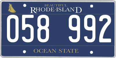 RI license plate 058992