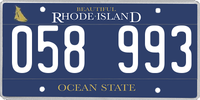 RI license plate 058993