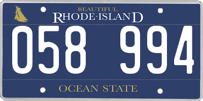 RI license plate 058994