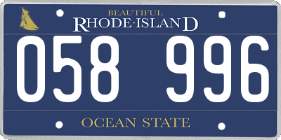 RI license plate 058996