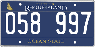 RI license plate 058997