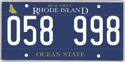 RI license plate 058998