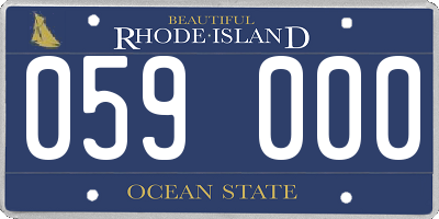 RI license plate 059000