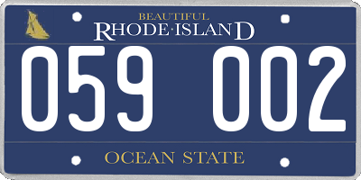 RI license plate 059002
