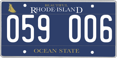 RI license plate 059006