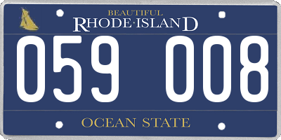RI license plate 059008