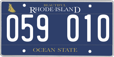 RI license plate 059010