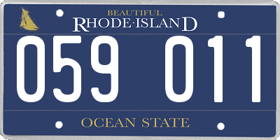 RI license plate 059011