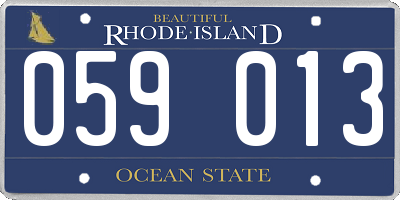 RI license plate 059013