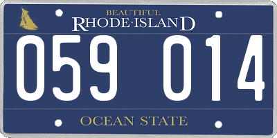 RI license plate 059014