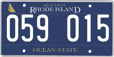 RI license plate 059015