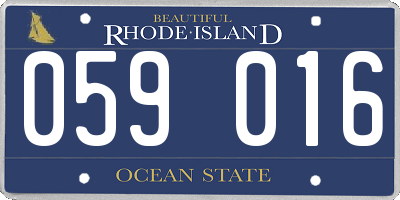 RI license plate 059016