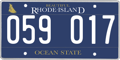 RI license plate 059017