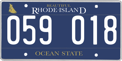 RI license plate 059018