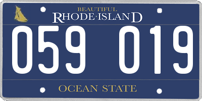 RI license plate 059019
