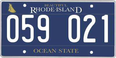 RI license plate 059021